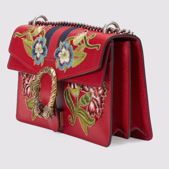 Gucci Handbags - GUCCI Dionysus Small Red Leather Shoulder Bag NWT